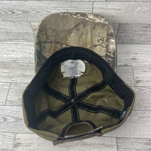 Southwire RealTree Hat Green Camouflage  Distressed Bill Strapback Camo Cap - Picture 9 of 15